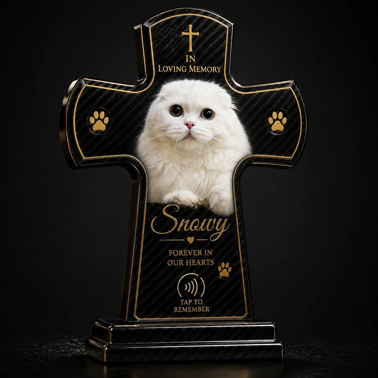 engraved pet memorial plaque with name and dates